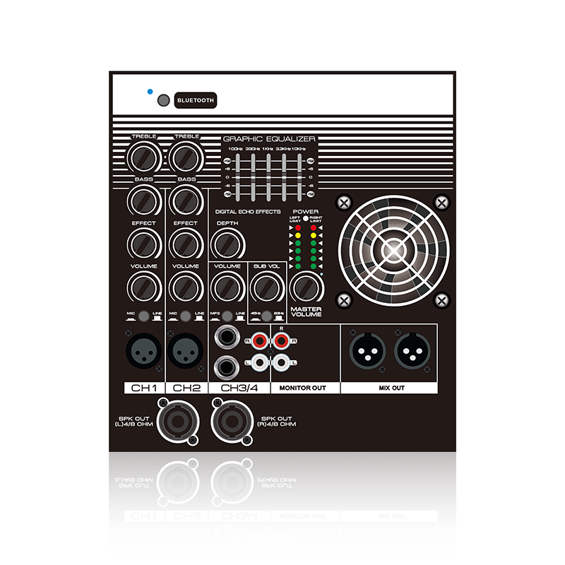 EON206: Multi Saluran dengan Modul Fungsional Speaker Array Saluran 2.1 atau 2.2 Saluran Equalizer 5-Band