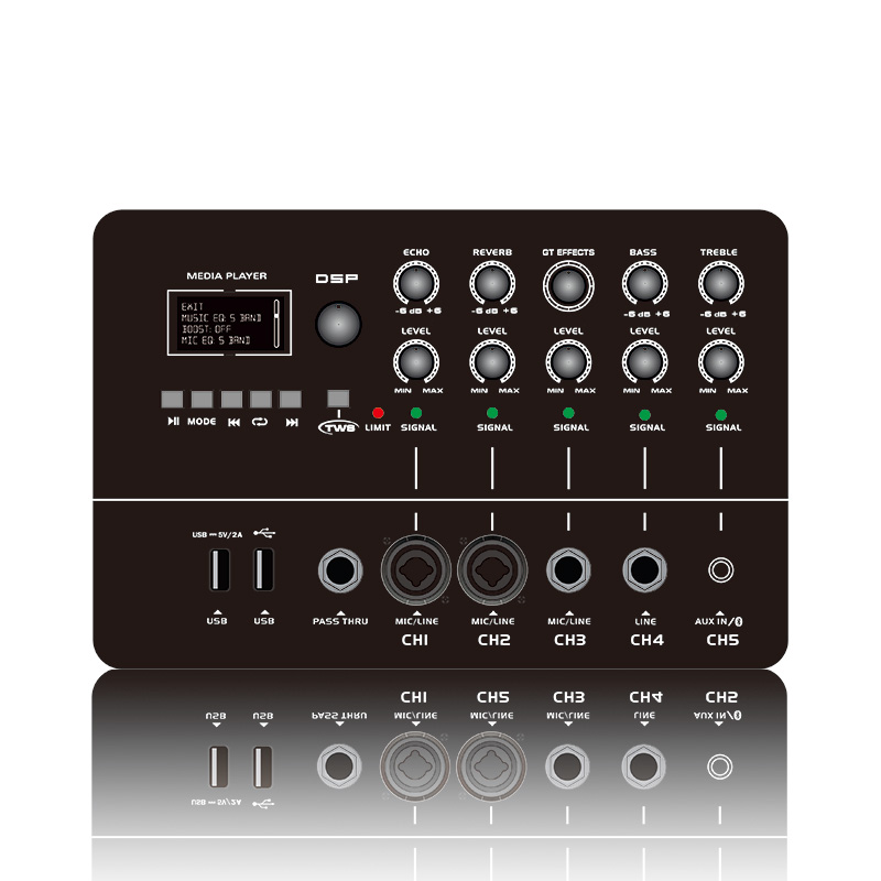 MK12-1.1: Sistem PA Semua dalam satu Kolom dengan Modul Panel Depan mixer digital multi-saluran