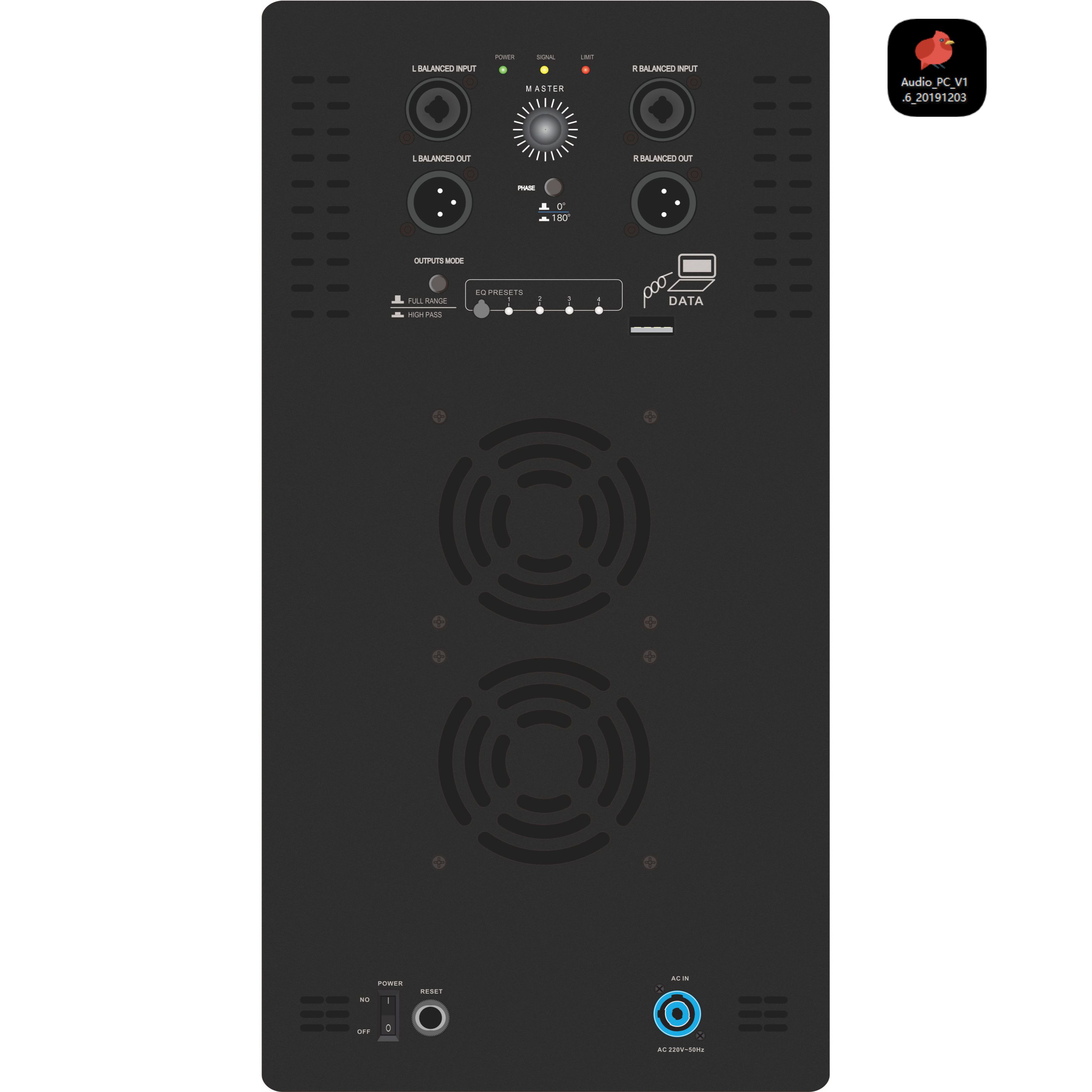 Penguat Sistem Subwoofer Bertenaga DSP1904SUB