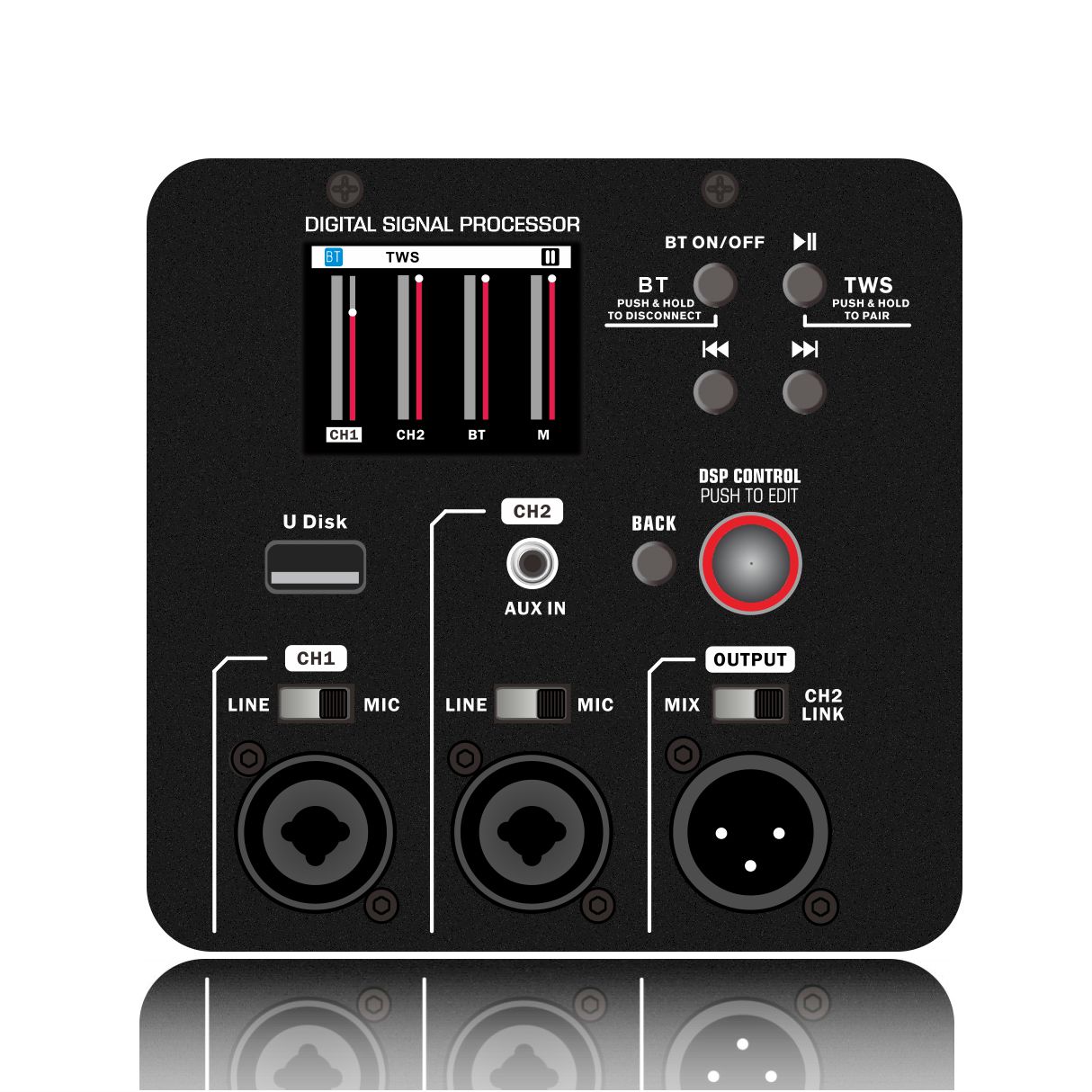 DSP2501 Amplifier Speaker Aktif Jangkauan Penuh
