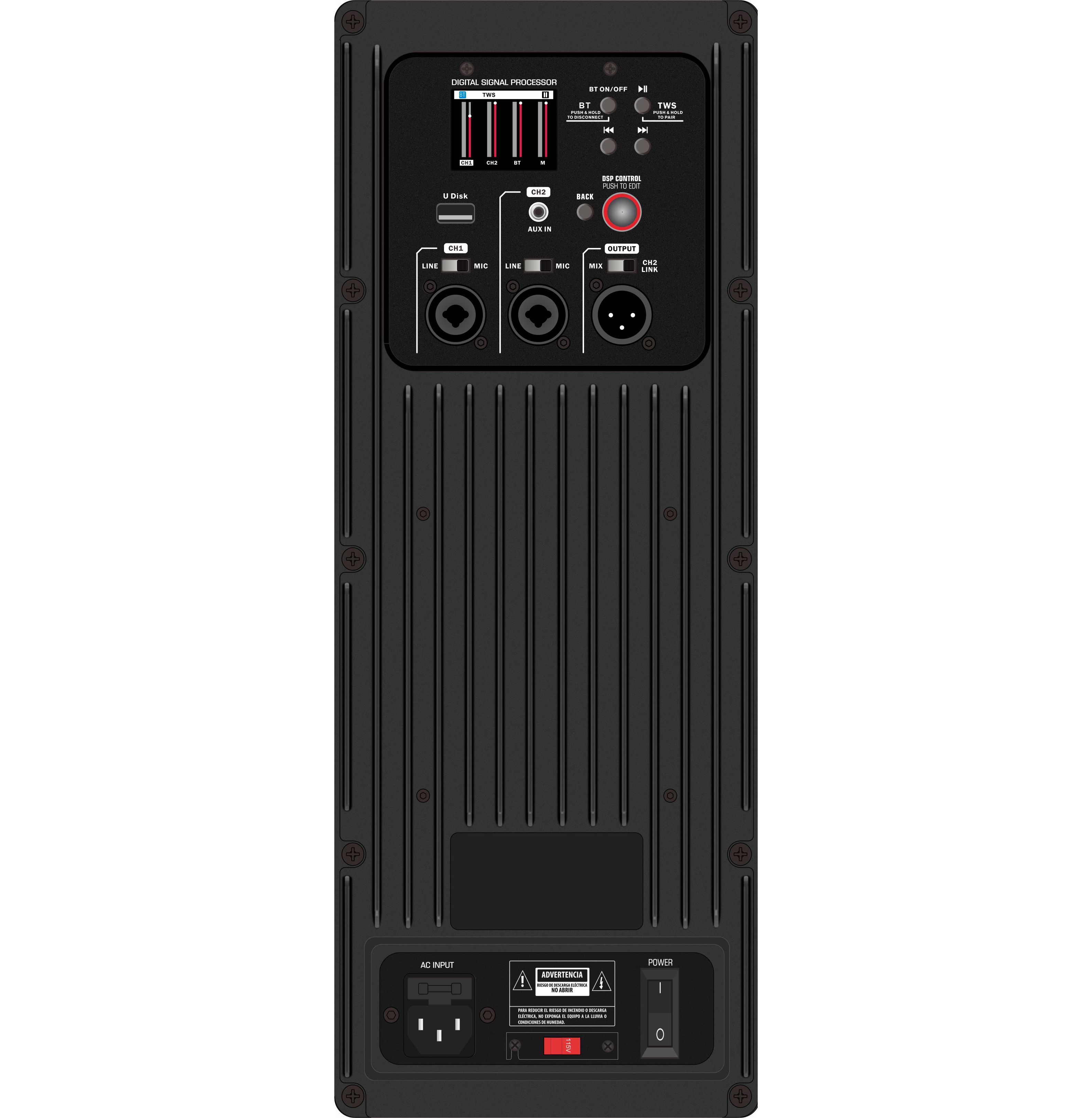 DSP2501 Amplifier Speaker Aktif Jangkauan Penuh