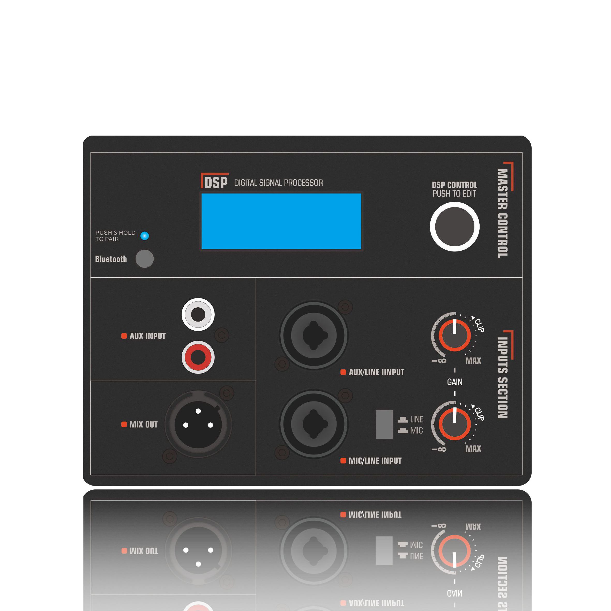 DSP1901: Input RCA Stereo dengan Kontrol DSP Kenop Tunggal Modul Fungsional DSP Berbasis ADAU1701