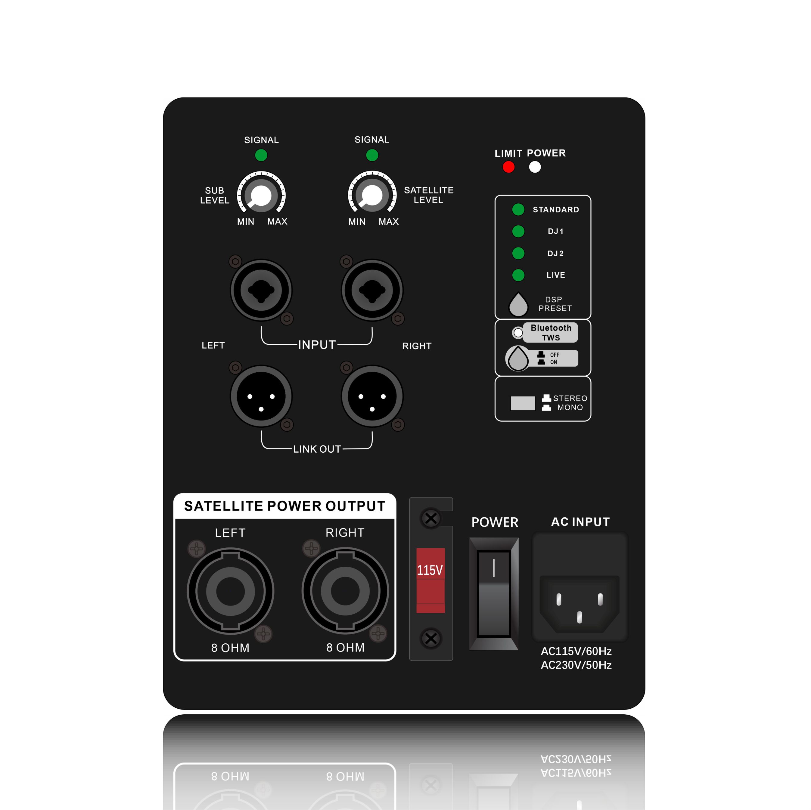 DSP1903: 4 Mode EQ Preset yang Disesuaikan 2.1CH Linear Array Speaker Modul Fungsional DSP Berbasis ADAU1701 DSP1903: 4 Mode EQ Preset yang Disesuaikan 2.1CH Linear Array Speaker Modul Fungsional DSP Berbasis ADAU1701