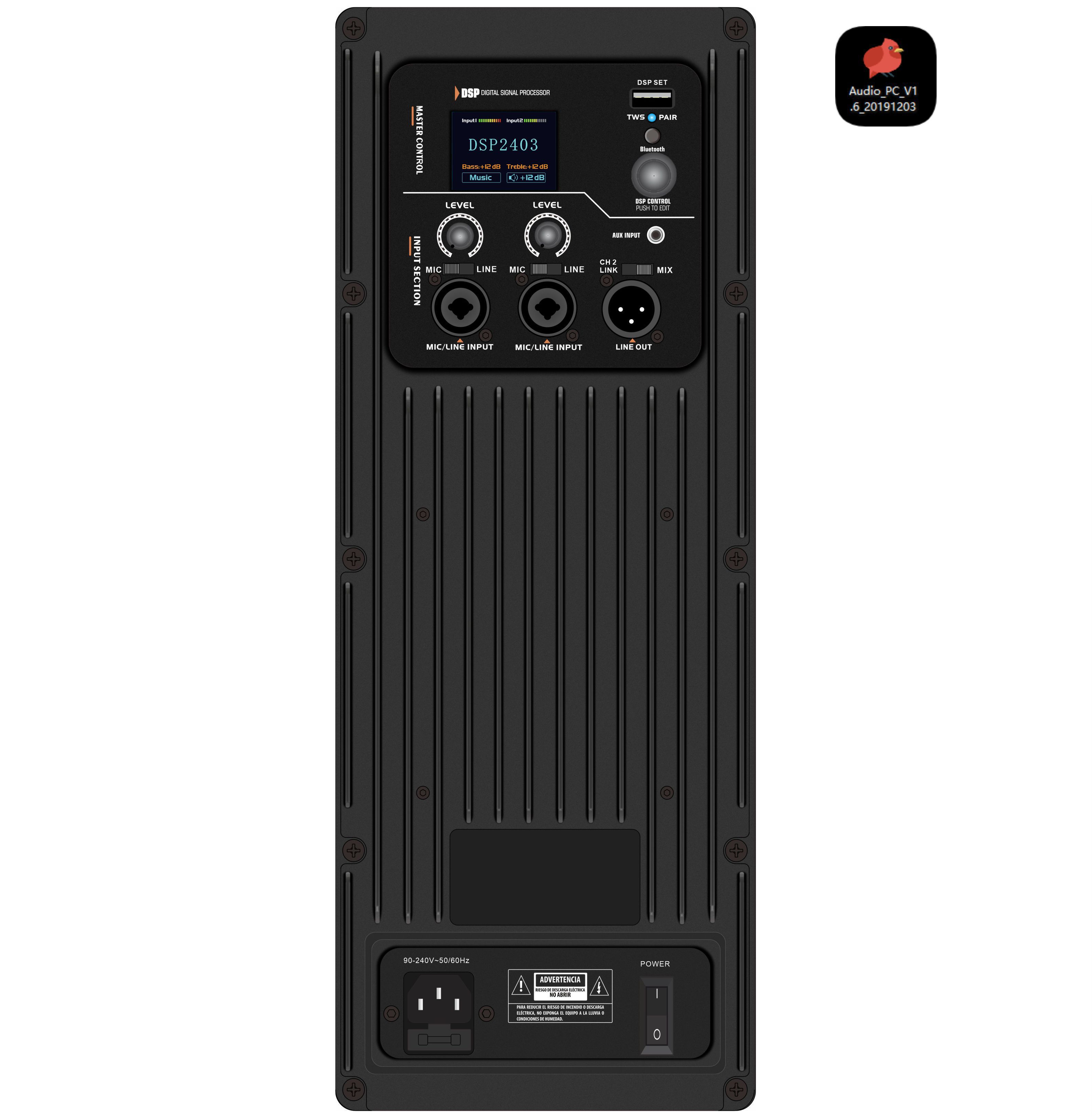 DSP2403 Amplifier Speaker Aktif Jangkauan Penuh