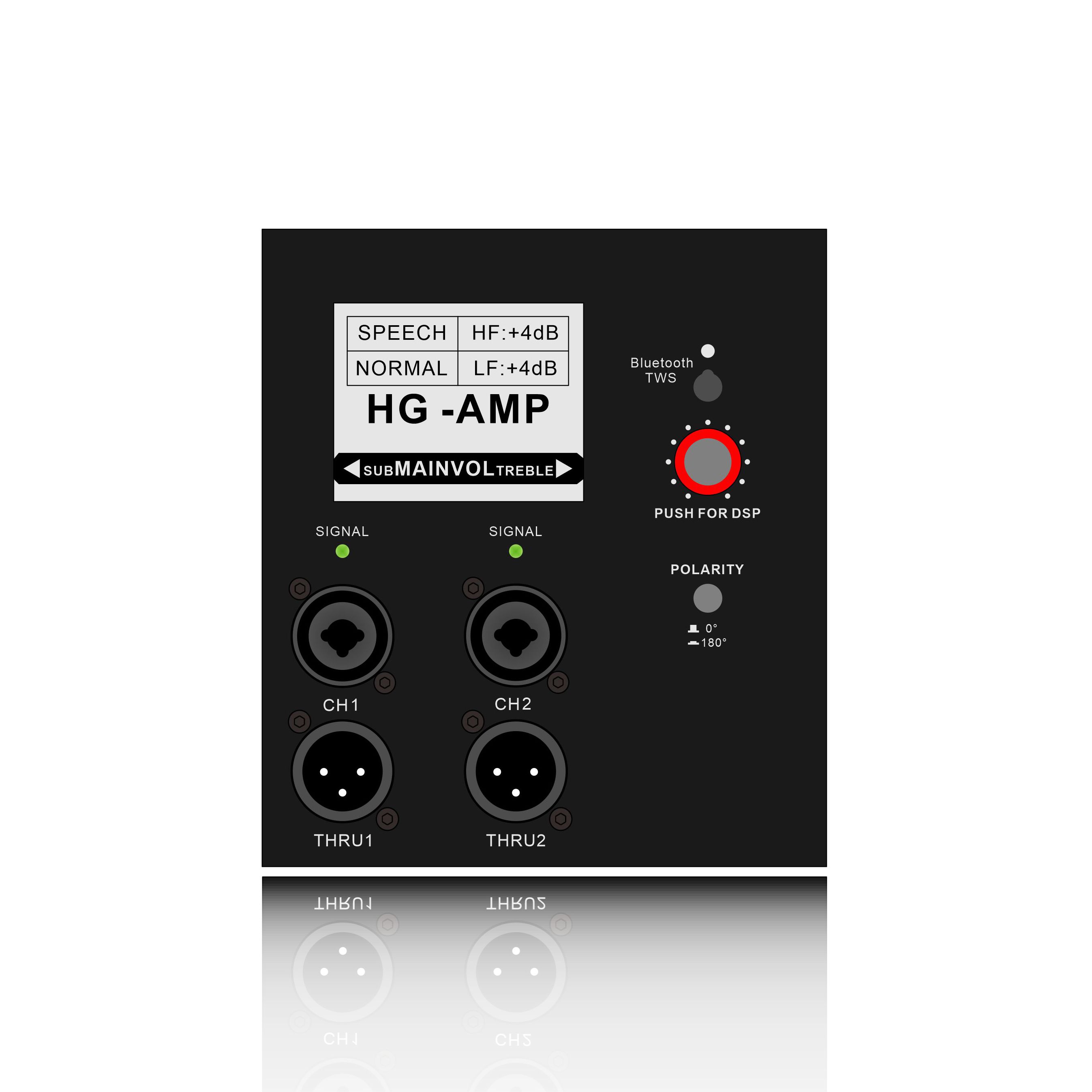 DSP718SUB: Antarmuka LCD dengan Blutooth dan TWS tersedia Modul Fungsional subwoofer bertenaga