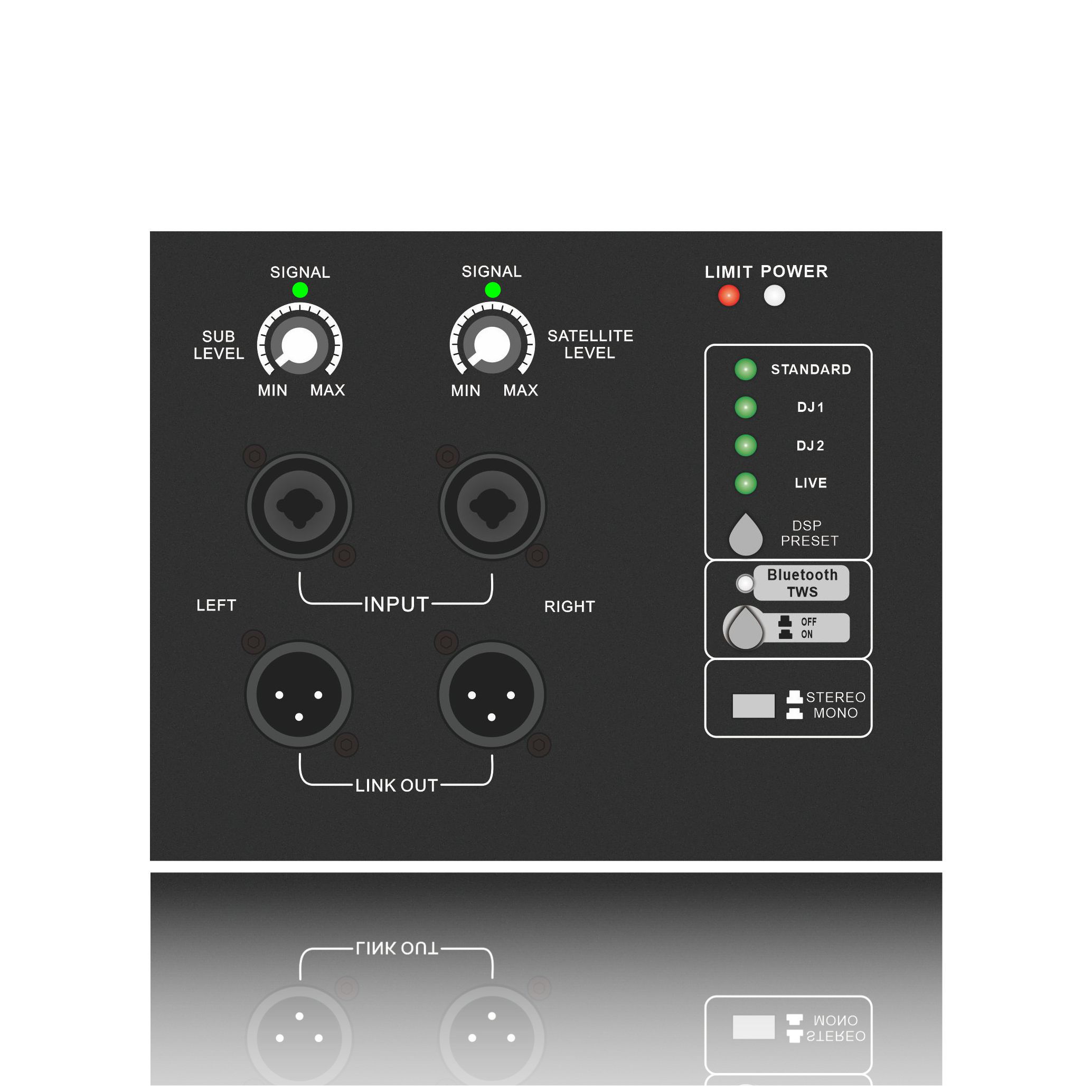 Subwoofer Bertenaga Seri DSP1903SUB Sistem Saluran 1.1 / 2.1 / 2.2