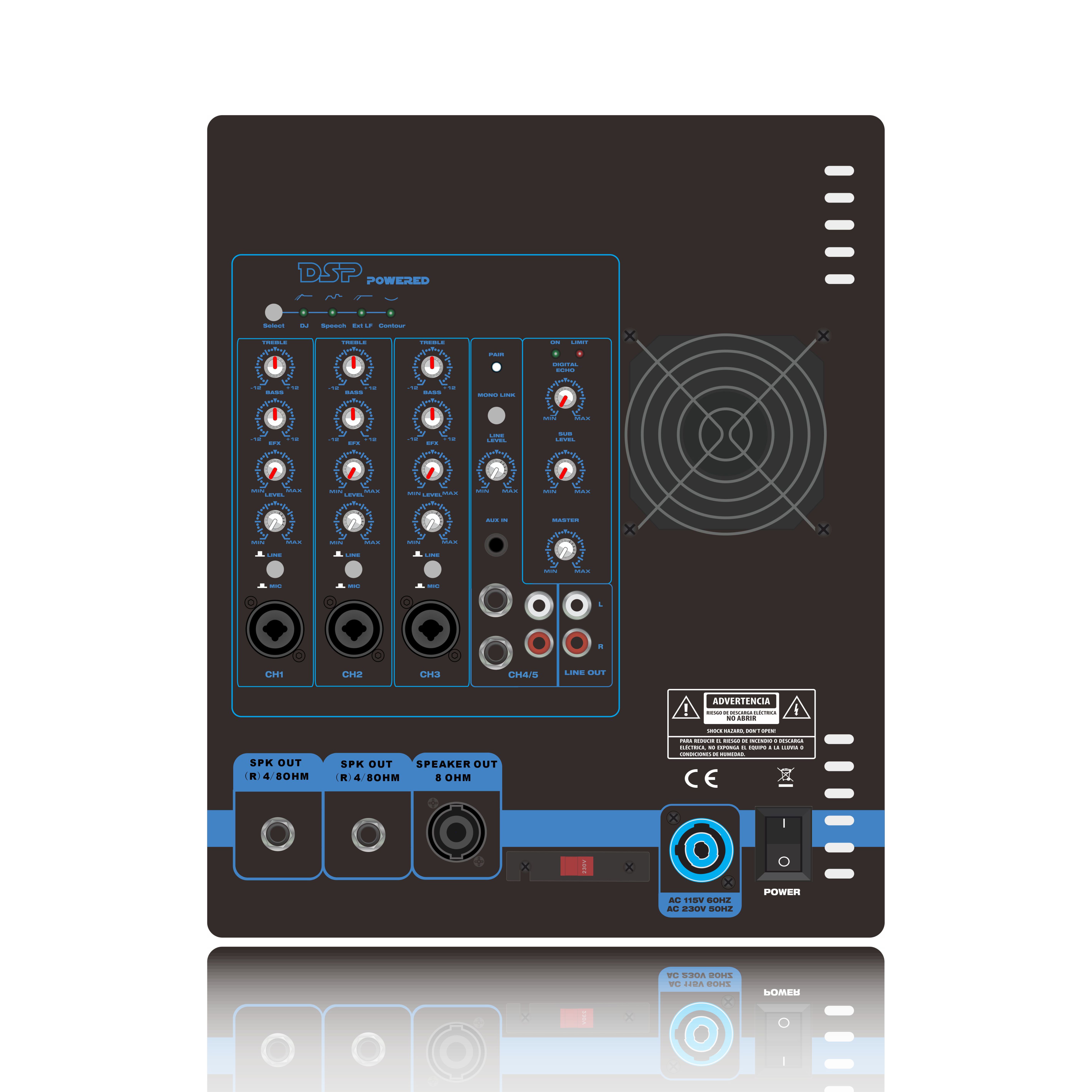 Penguat Daya Sistem Speaker Line Array PL82DSP 2.1-2.2