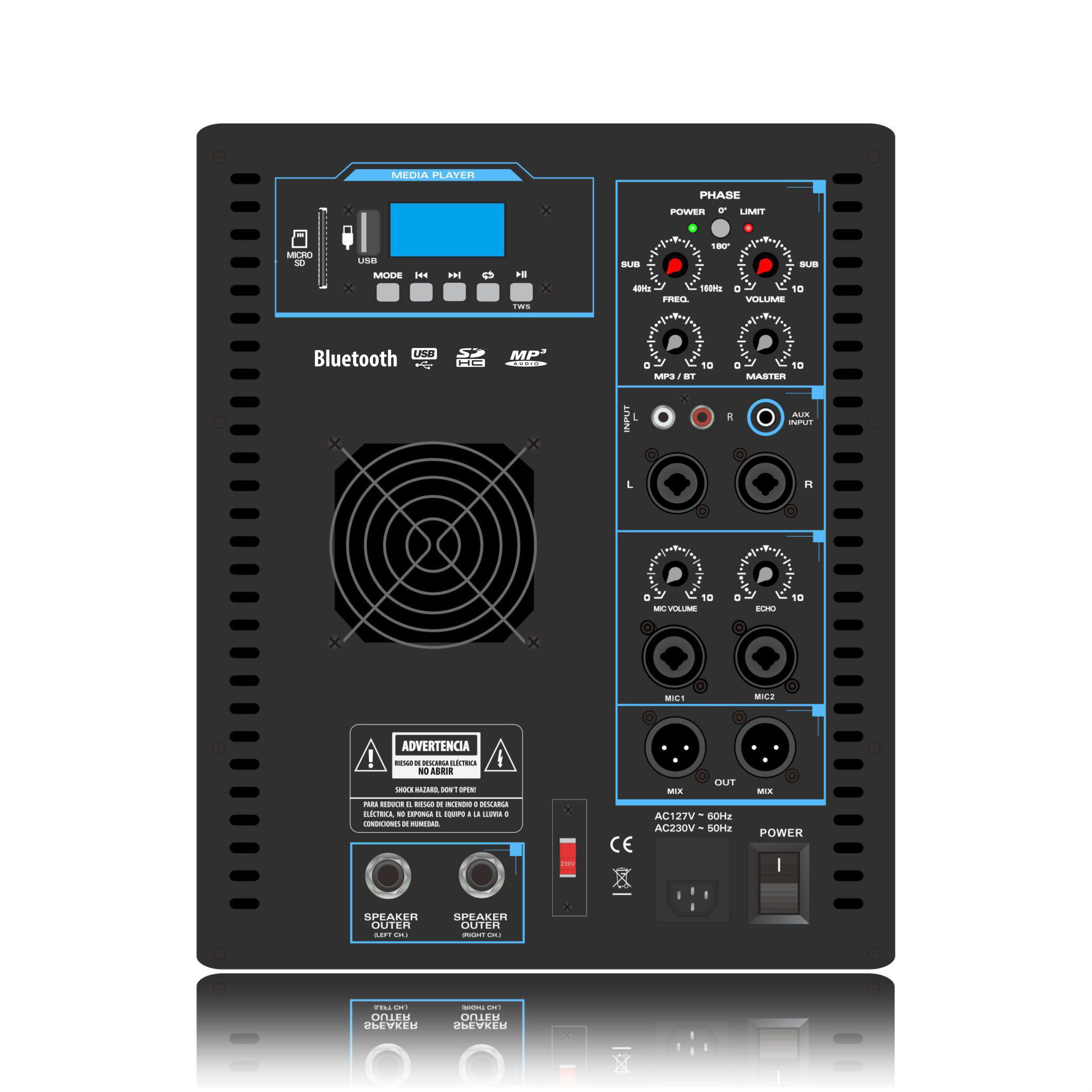 Penguat Daya Sistem Speaker Line Array SUB12 2.1