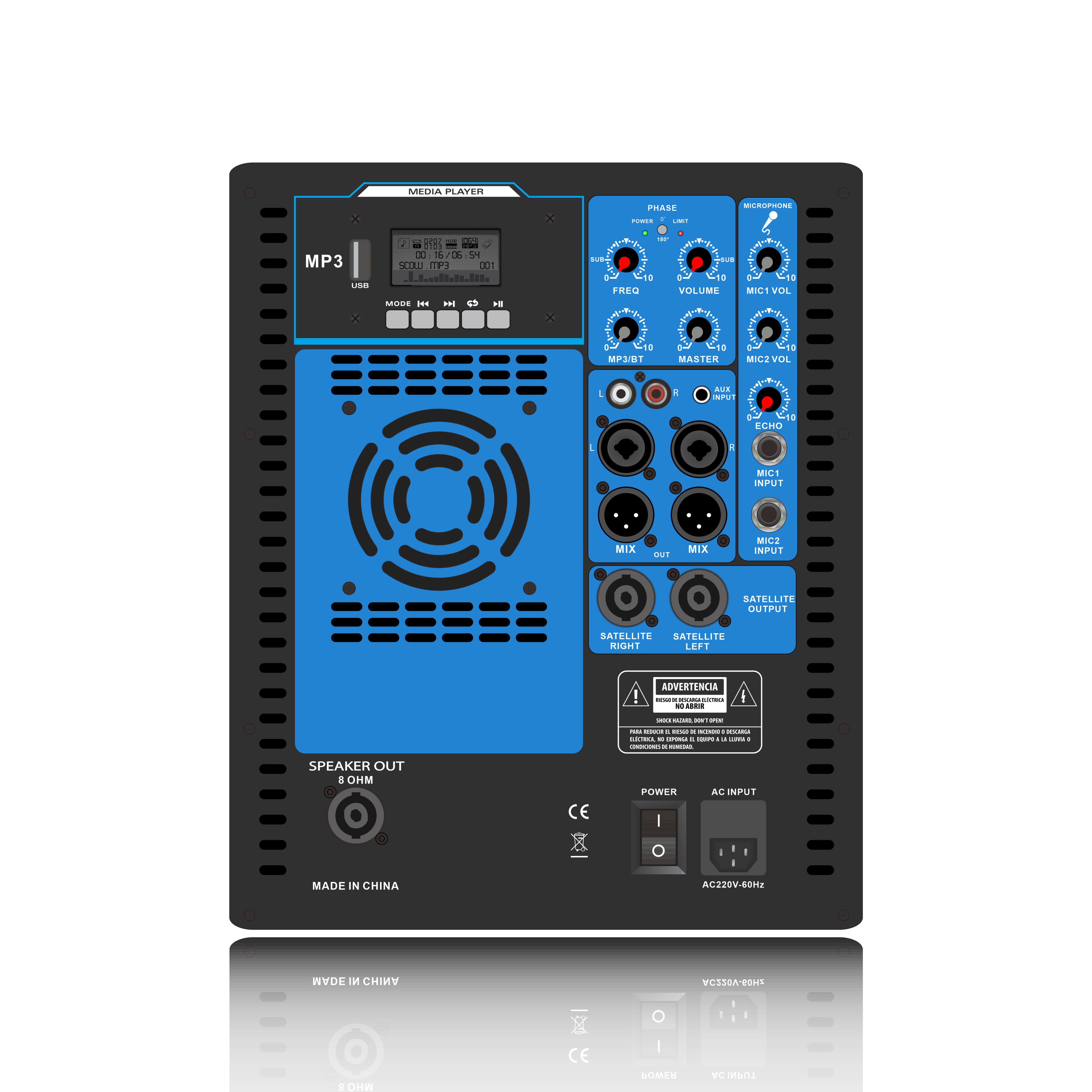 Penguat Daya Sistem Speaker Line Array SUB15 2.1-2.2