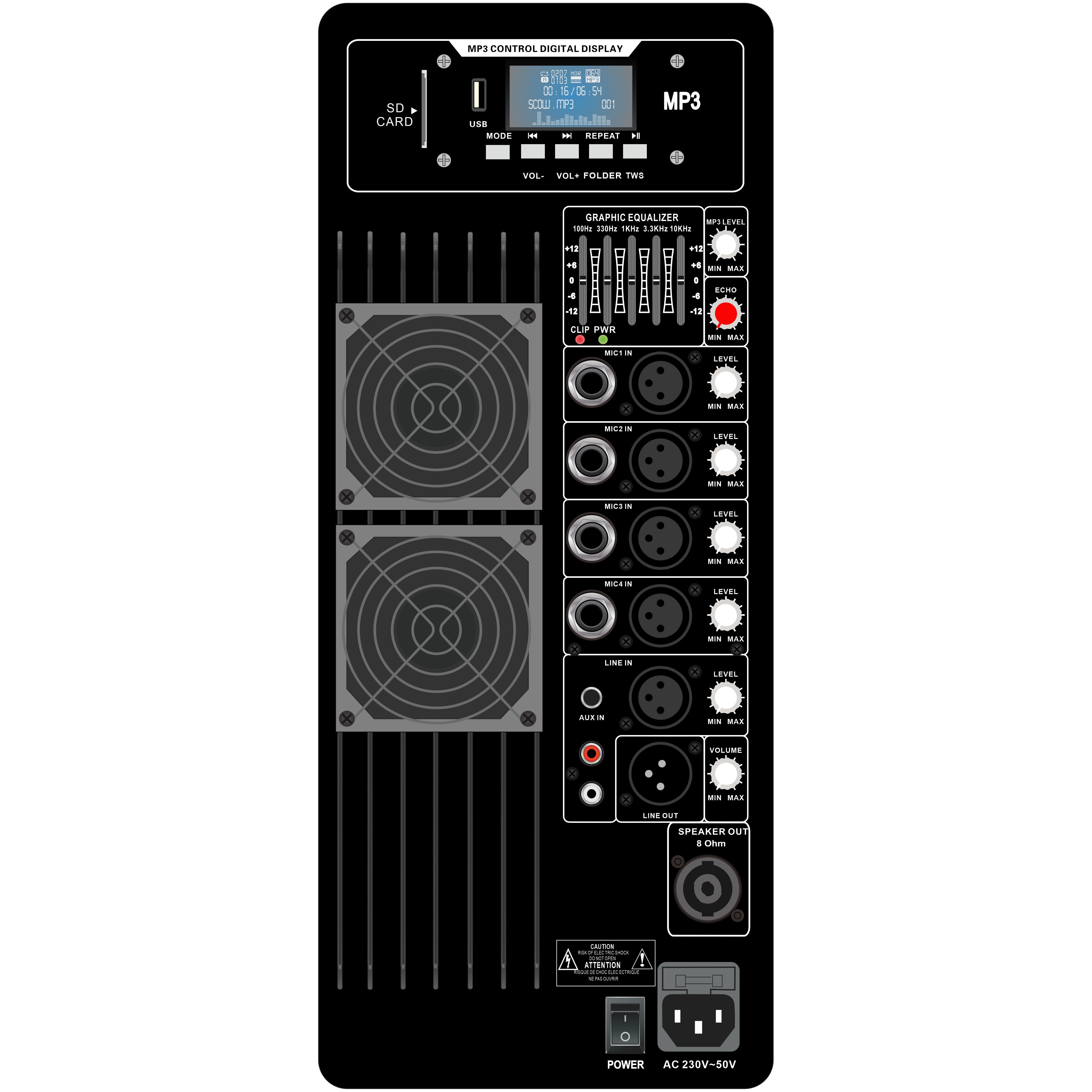 Amplifier Loudspeaker Kelas AB Multi-Saluran PL67