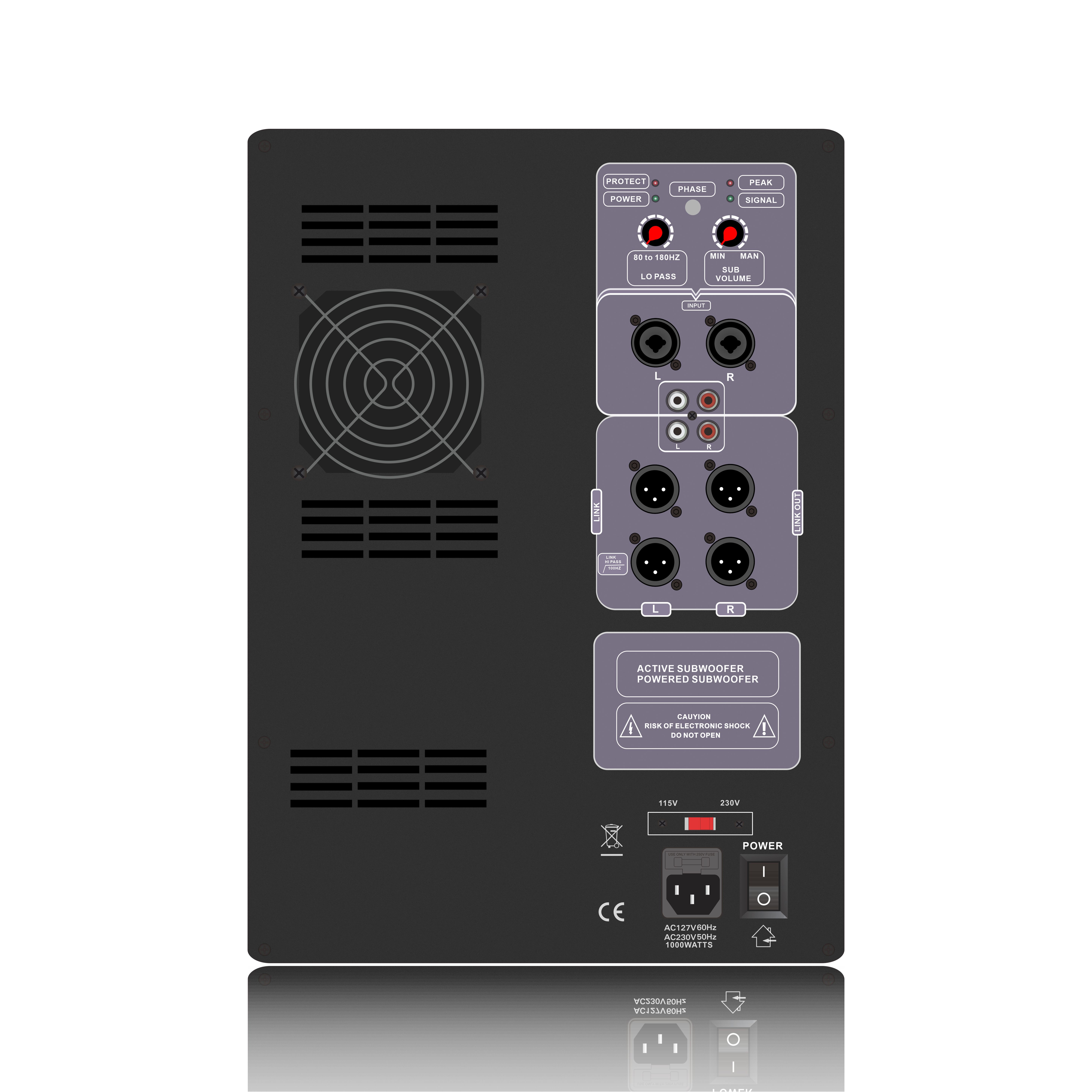 Subwoofer 1.0 saluran yang kuat SUB18-600