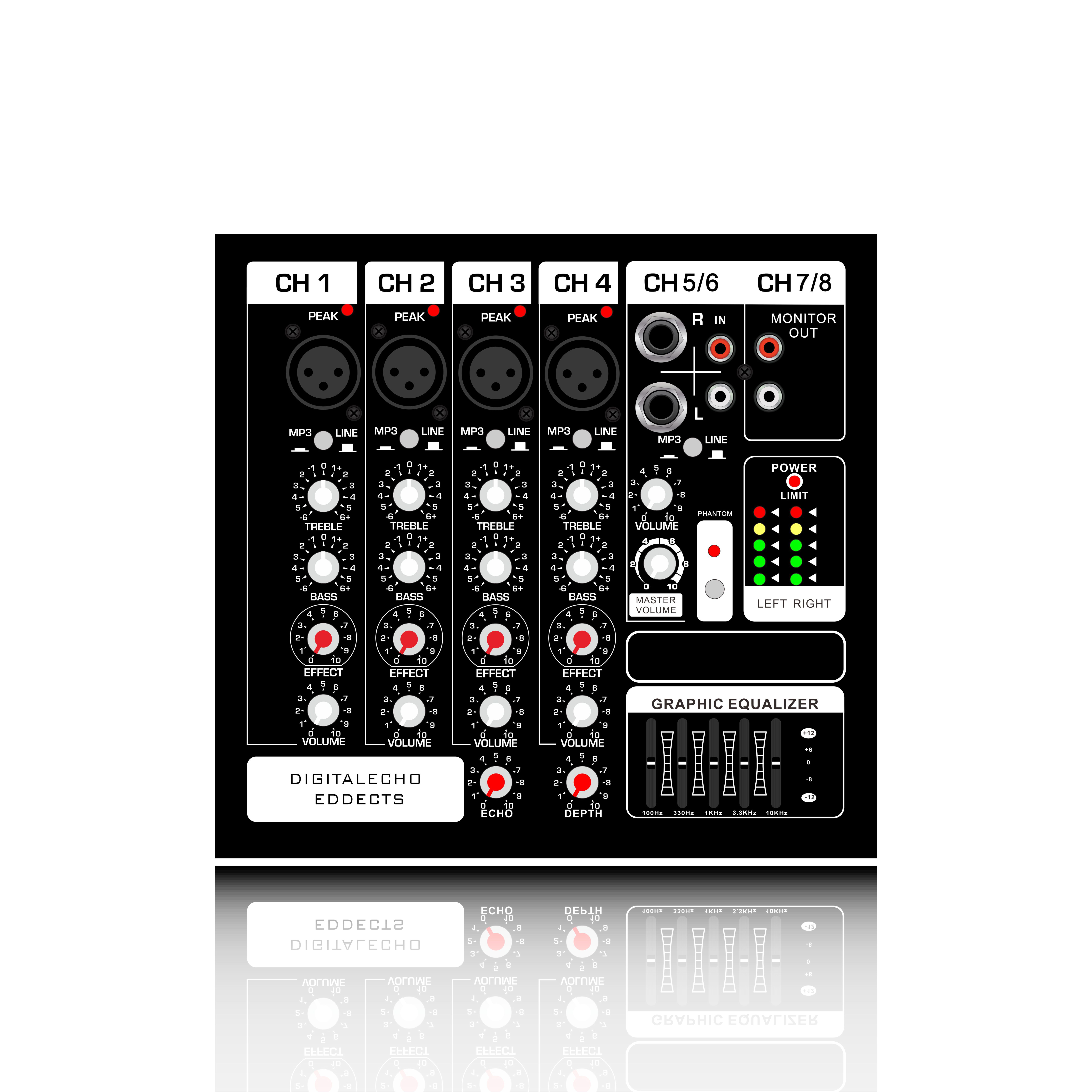 Amplifier Mixer Bertenaga Sistem DUA ARAH 10 inci yang ringkas EON210A