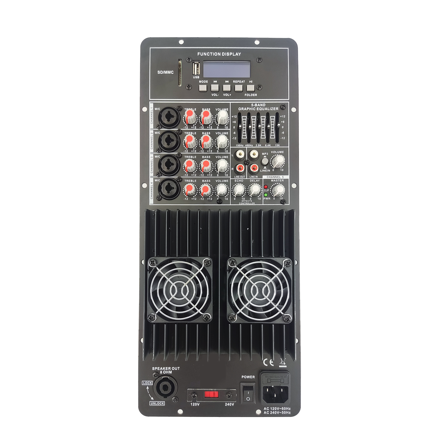 Kelas AB Multi-saluran dengan equalizer PA Speaker Amplifier PL83