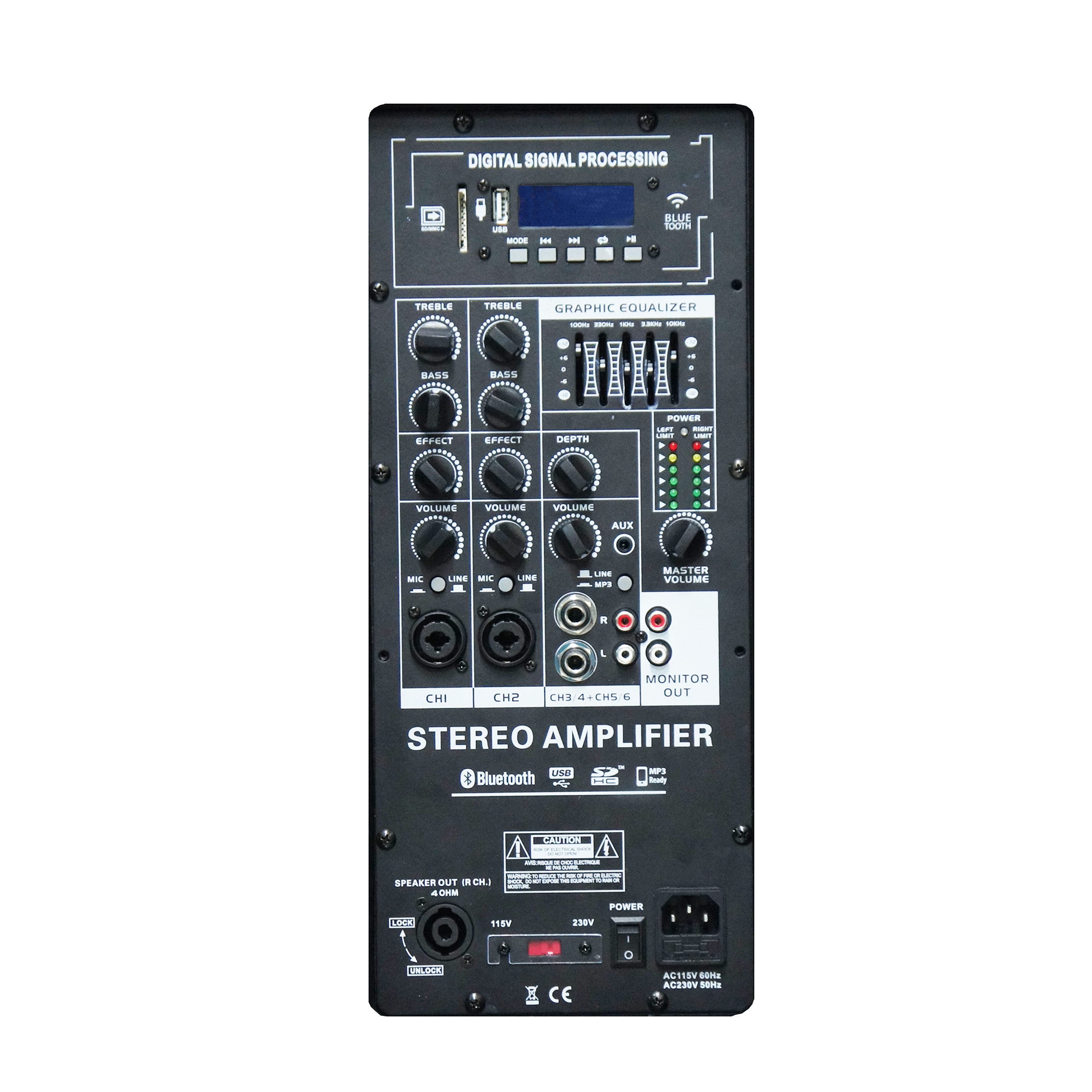 Amplifier Bertenaga Sistem Stereo Portabel EON206